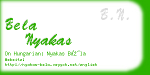 bela nyakas business card